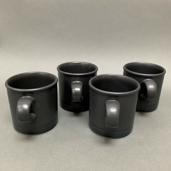 Pfaltzgraff Midnight Sun Black Coffee Cups Mugs Lot of 4 - Picture 4 of 8